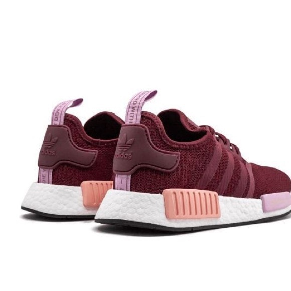 Adidas NMD R1 Low-Top Sneakers in Burgundy - Picture 2 of 14